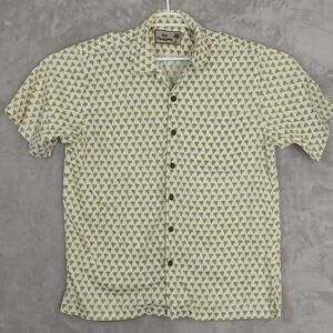 Jim Thompson Men's Size Large 100% Cotton Palm Trees Hawaiian Short Sleeve Shirt